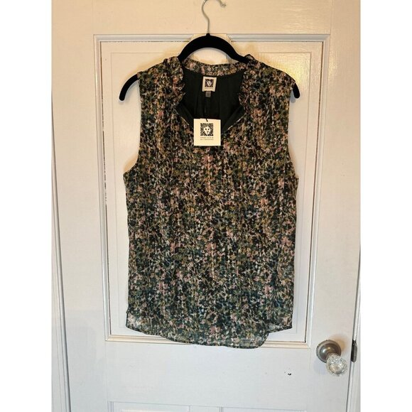 Anne Klein Speckled Metallic Thread Tank size L NWT - Picture 1 of 4